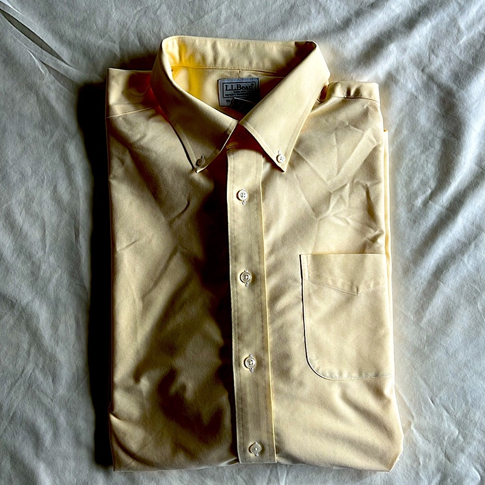*Like New* Men’s Sz 17.5-33 Yellow LL Bean Traditional Fit Button Down